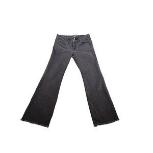 Ann Taylor Loft Black Denim Jeans Raw Hem Size 6